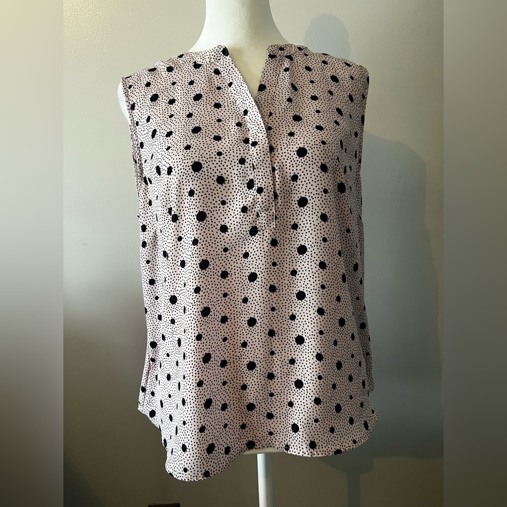 Talbots Sleeveless Blouse Pink & Navy